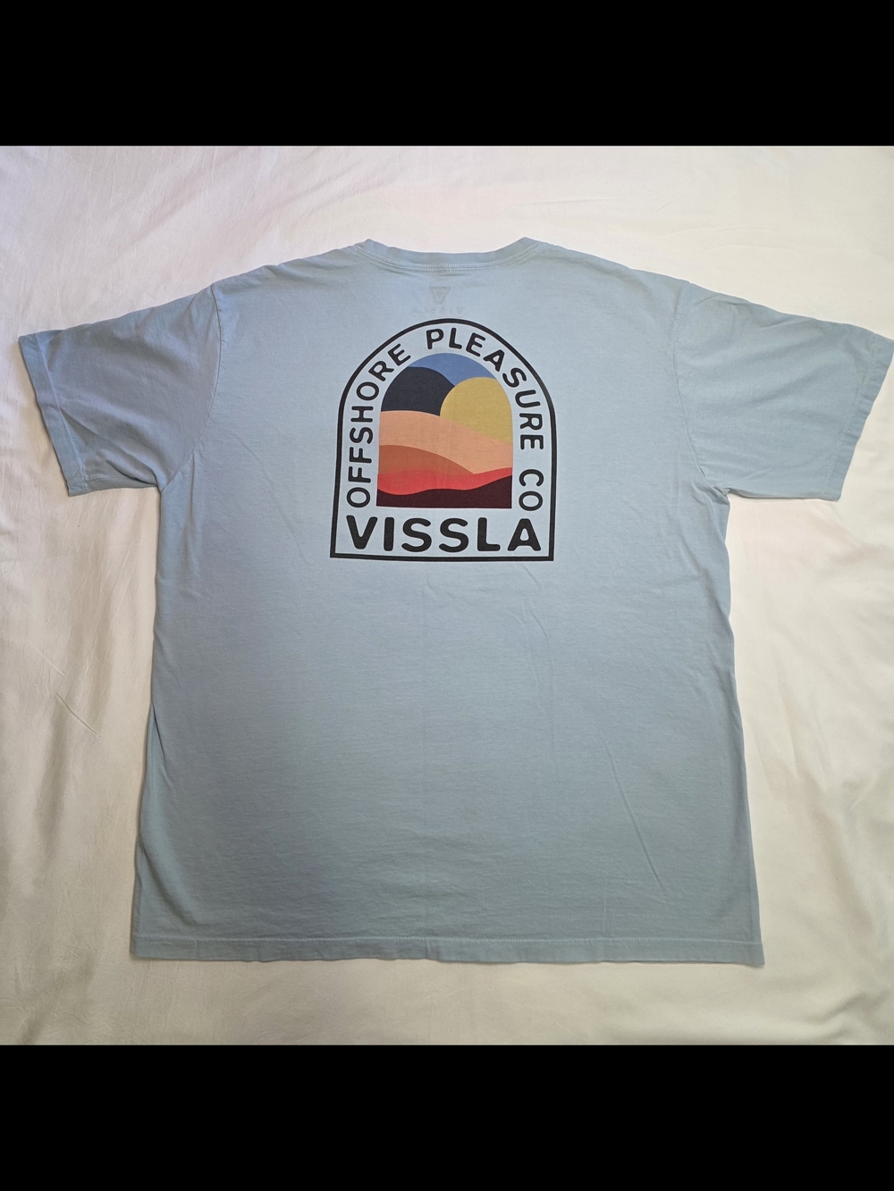 Vissla Offshore Pleasure Co Organic Cotton Pocket T-Shirt Blue Large Surf Tee